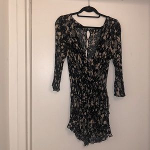 Free People 3/4 Sleeve Floral Romper